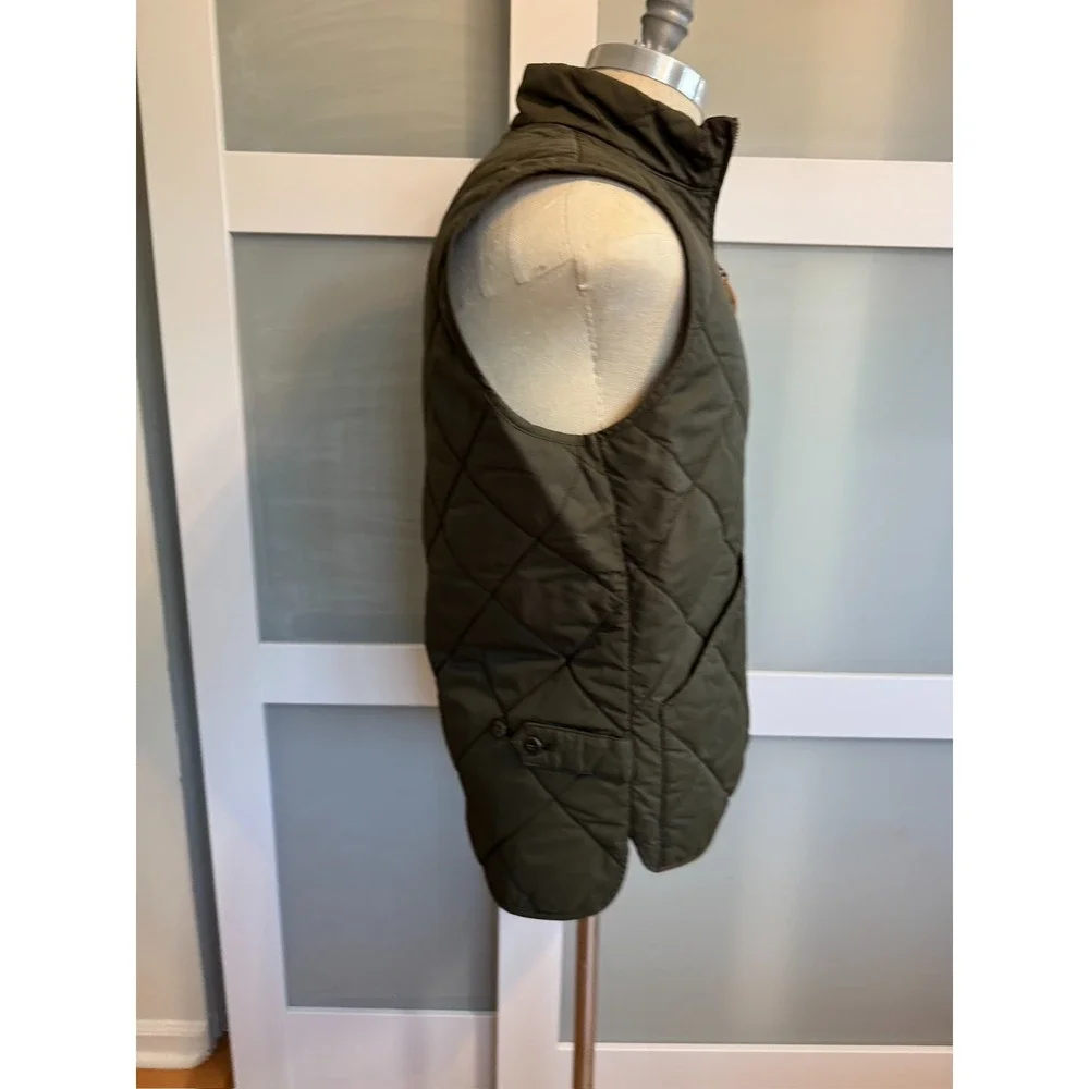 J.Crew Sussex Quilted Vest Mens M Olive Green PrimaLoft Insulated Classic Preppy